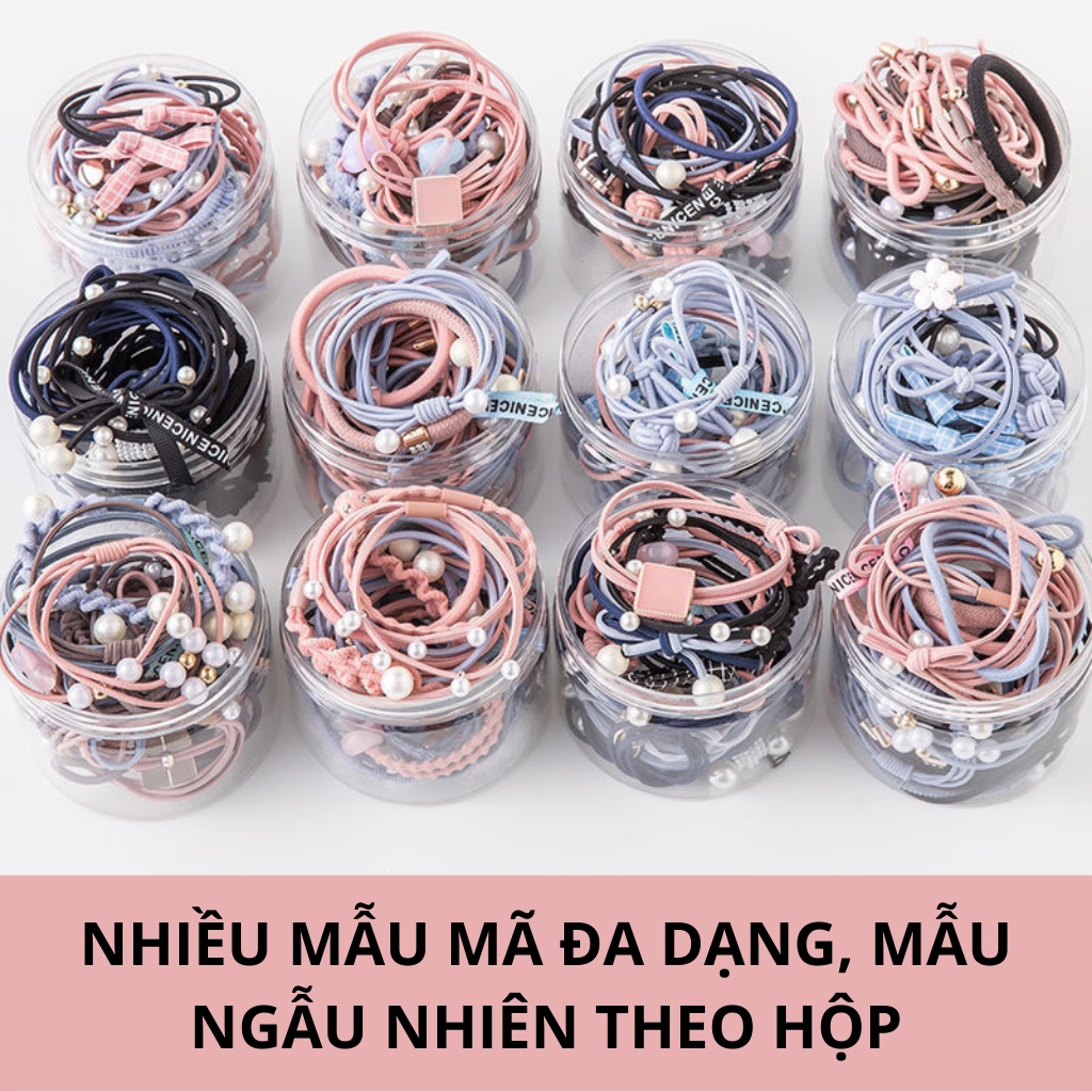 Combo 25 sợi dây chun buộc tóc phong cách Hàn quốc siêu dễ thương cho phái đẹp