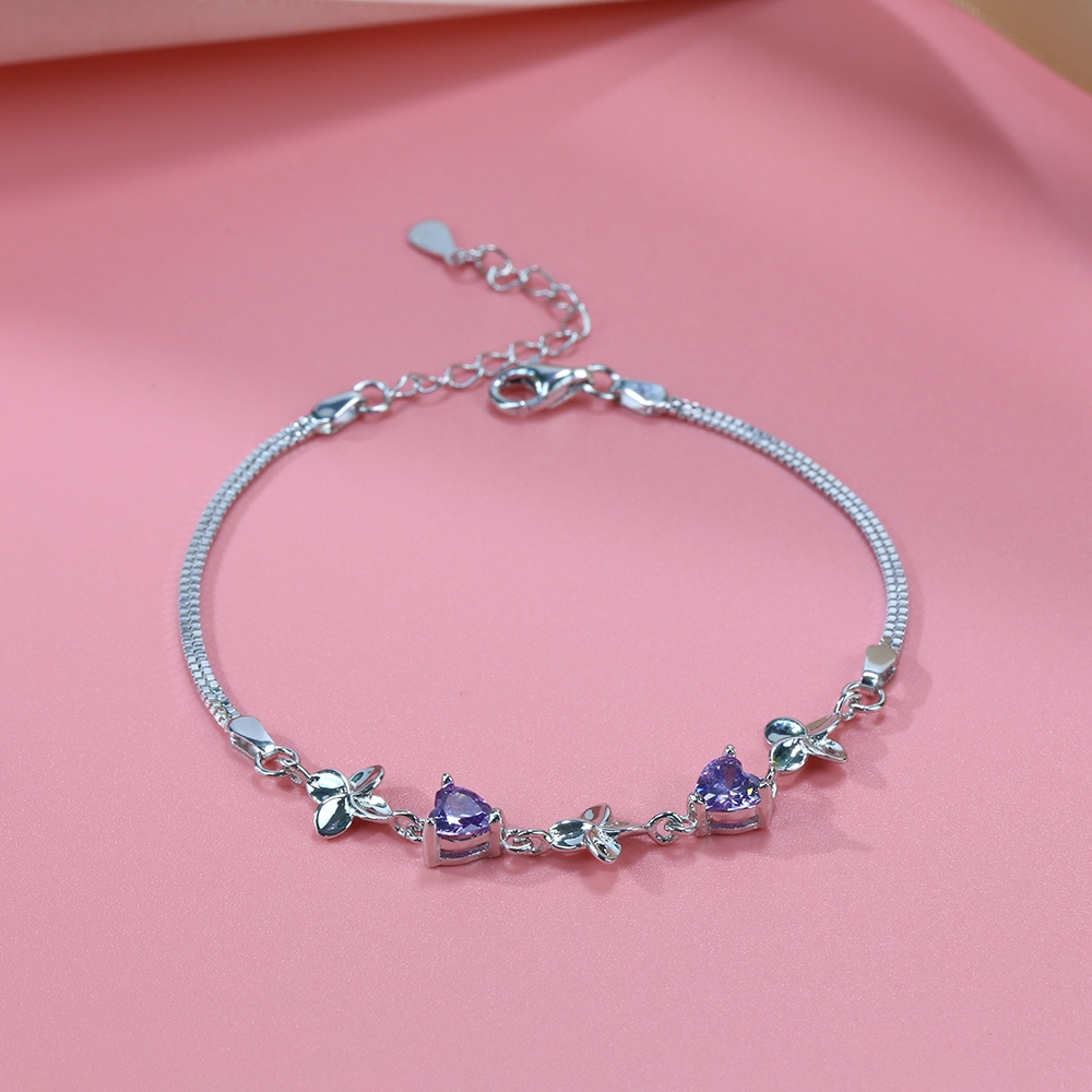 Vòng Tay Nữ Bạc S925 Cao Cấp Cỏ 4 Lá May Mắn Mix Đá Lấp Lánh Sang Trọng LT2771 - Bảo Ngọc Jewelry