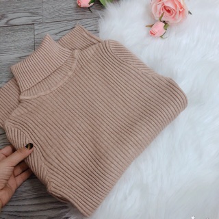 Áo len lông thỏ cổ lọ dư xịn cho nữ