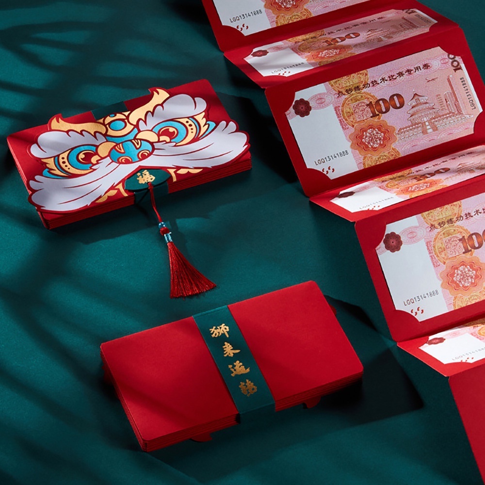 Bao lì xì hình hổ hoạt hình xinh xắn gấp gọn tiện dụng FF86