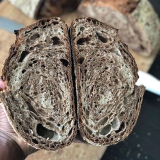 Country marble rye Bread- Bánh mì đen mix nguyên cám yến mạch men tự nhiên -THUẦN CHAY