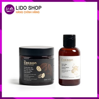 Combo Cà phê Đắk Lắk sạch da chết cocoon 200ml +  Gel bí đao rửa mặt cocoon 140ml