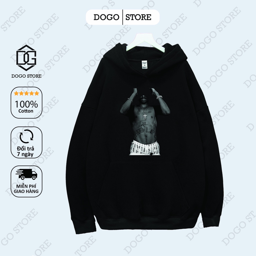 Áo Nỉ Hoodie DA ĐEN Dogo Store , áo hoodie nam nữ nỉ bông cotton