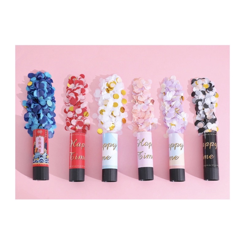 Ống Phụt Giấy Kim Tuyến Confetti nhiều màu sắc trang trí sinh nhật, party vui nhộn