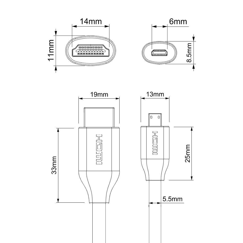 BTLIMER Cáp ChuyểN ĐổI Micro HDMI Sang HDMI TốC Độ Cao Mạ VàNg 2.0 4K
