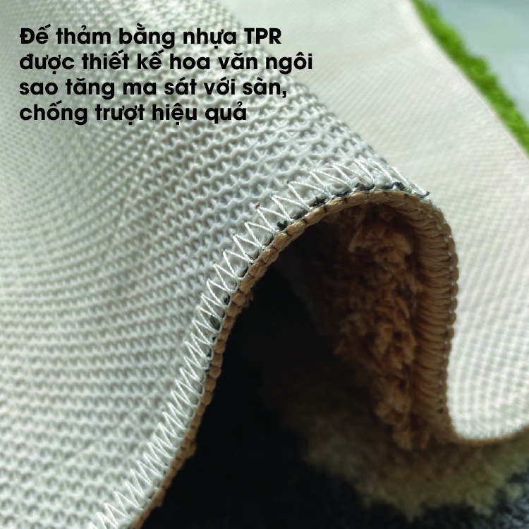 Thảm chùi chân hình bàn chân len dày thấm hút nước tốt và chống trơn trượt mã BANCHAN