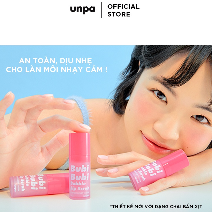 Gel Tẩy Tế Bào Chết Sủi Bọt Cho Môi Unpa Bubi Bubi Bubble Lip Scrub 10ml