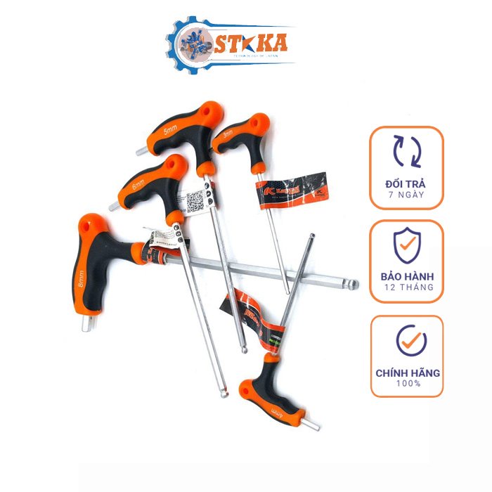 Lục Giác Chữ T Đầu Bi Tay Cầm Kapusi Nhật Bản 2mm - 2.5mm - 4mm - 5mm - 6mm - 8mm - 10mm
