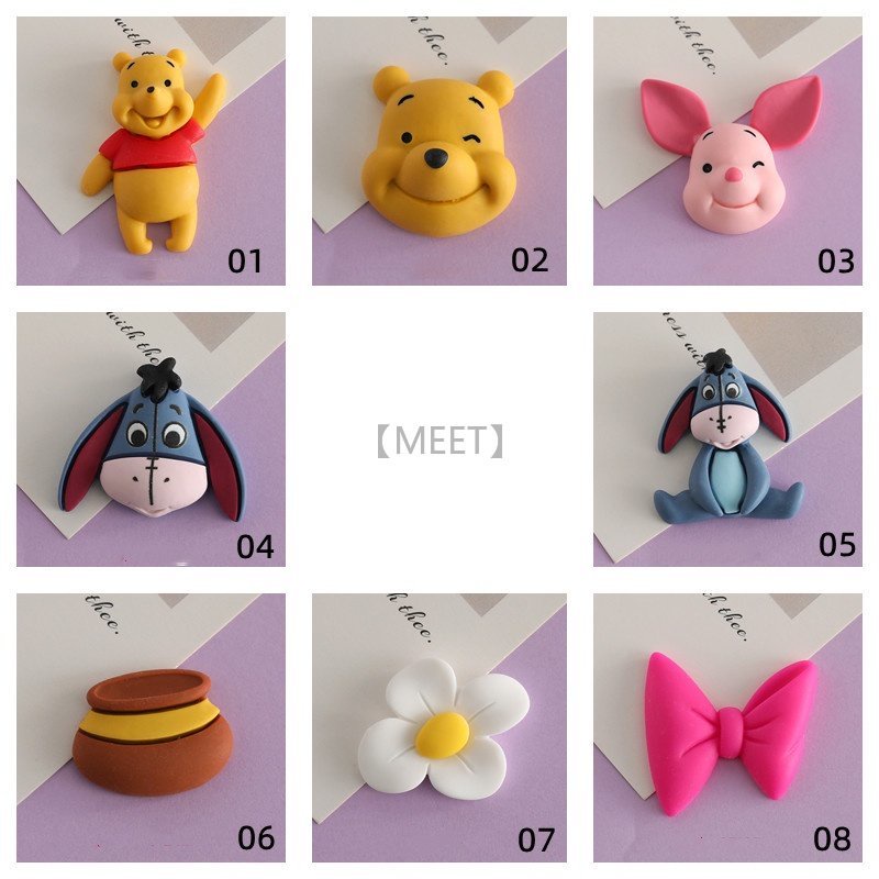 Hạt hình lọ mật ong/ hoa/gấu pooh hoạt hình bằng nhựa resin làm trang sức thủ công diy