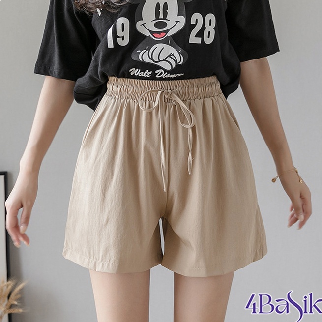 Quần short, quần đùi nữ vải đũi siêu mát - 4BASIC - SD01