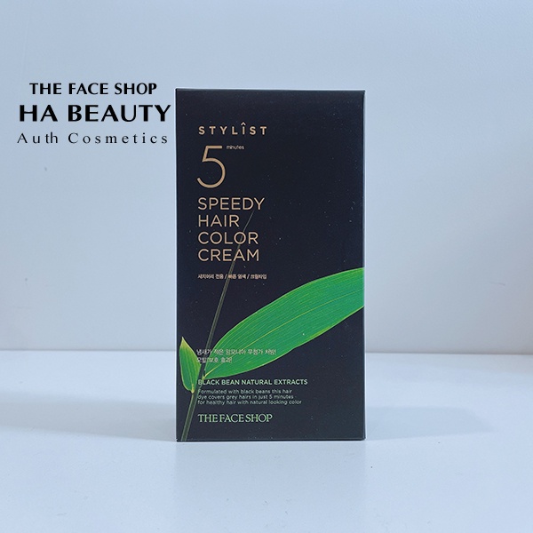 Kem nhuộm tóc màu tự nhiên thơm nhẹ nhàng The Face Shop Stylish 5 Minutes Speedy Hair Color Cream Dark Brown