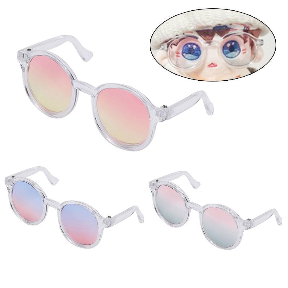 Mắt kính phụ kiện thay đổi màu sắc vui nhộn dành cho búp bê 9cm