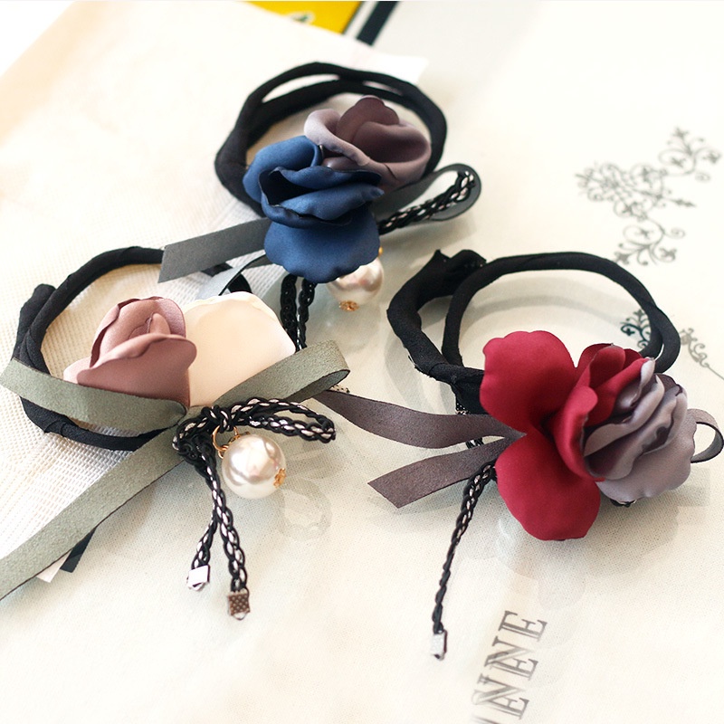 Kẹp Tóc Đính Đá Ngọc Trai Đen Đơn Giản Dành Cho Người Lười