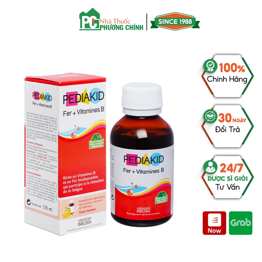 Siro Pediakid Fer + Vitamines B bổ sung sắt và vitamin chai 125ml