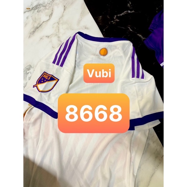 Set Bộ quần áo thể thao bóng đá vải gai thái clb orlando áo trắng quần tím 2022