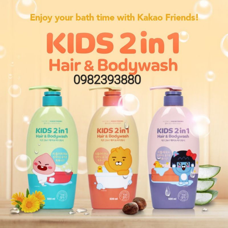 DẦU GỘI+ SỮA TẮM 2IN1 DÀNH CHO TRẺ EM KAKAO FRIENDS MADE IN KOREA