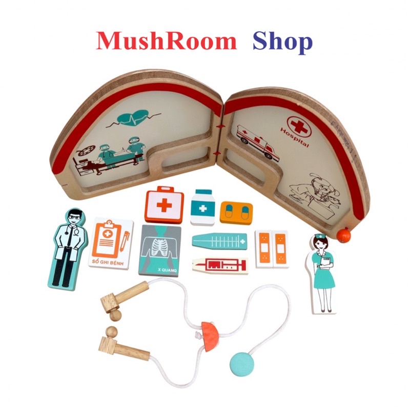 Đồ Chơi Bác Sĩ, Bé Tập Làm Bác Sĩ Bằng Gỗ Winwintoys Cho Bé