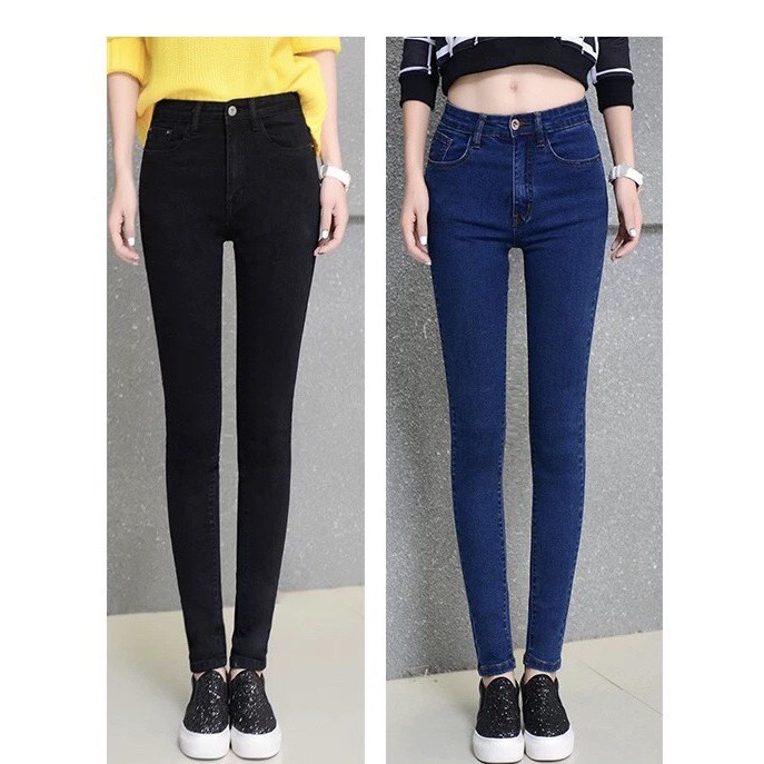 Quần jean nữ co giãn lưng cao nhiều màu👖👖trơn