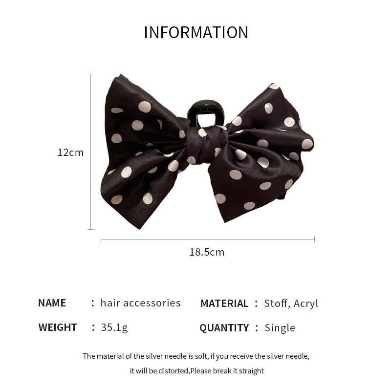 Kẹp Nơ Họa Tiết Chấm Bi Phong Cách Pháp Ngọt Ngào