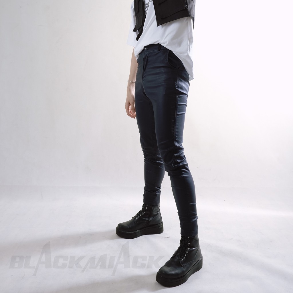 Quần Da Wax BLACKMIACK dáng ôm - skinny leather pant washed