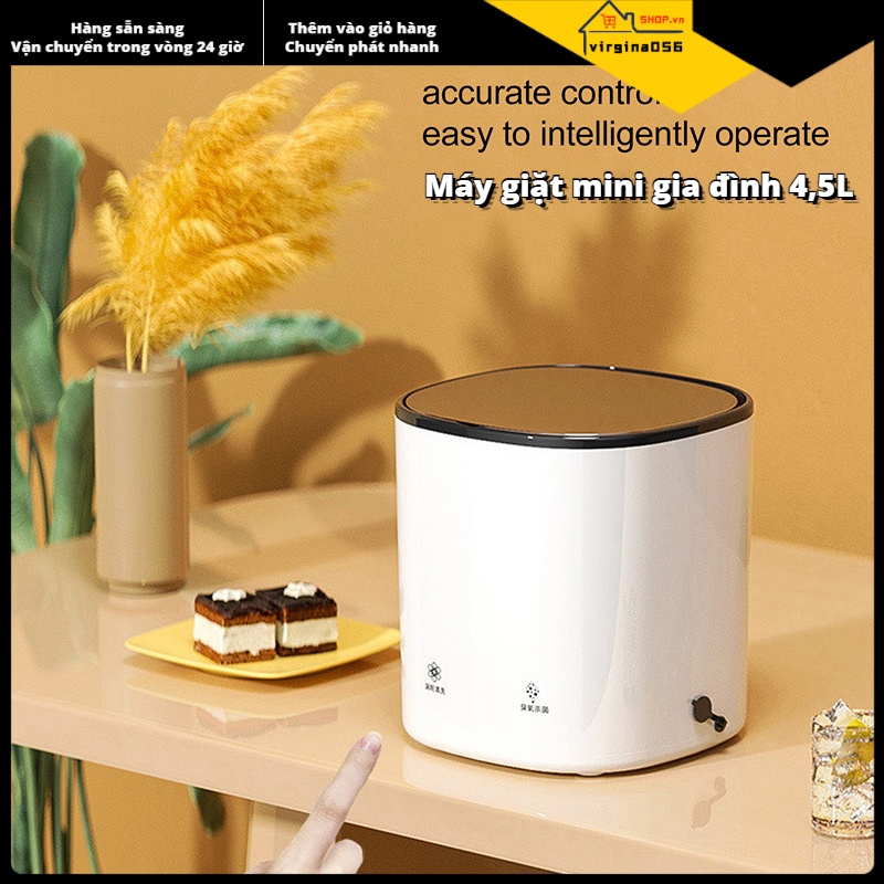 Có thể bán buôn Máy giặt mini ABS 4.5L 2000mA 24W 12V Blue Light di động gia đình dành cho áo sơ mi T Áo lót Vớ Mỹ Cắm 100‑240V Hàng giao ngayVirgina056