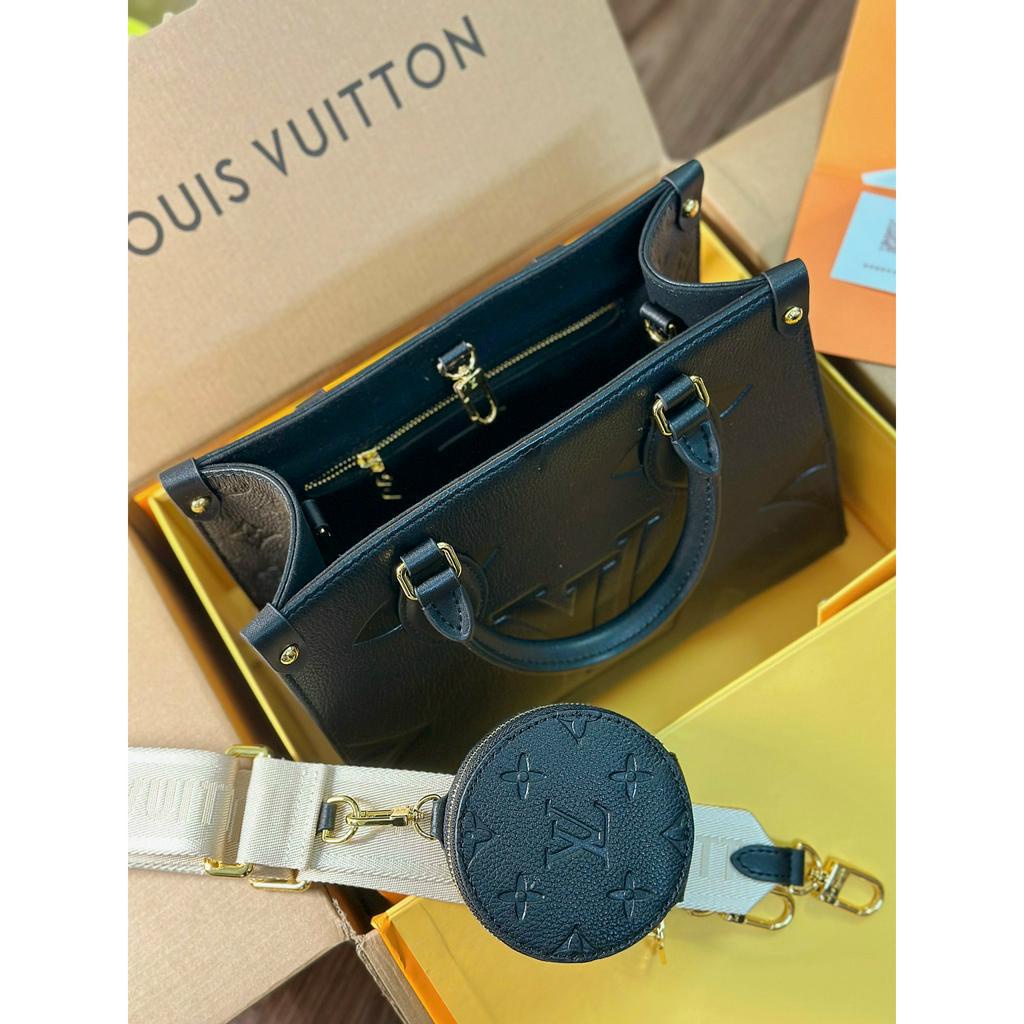 Set Túi Tote Mini Onthego On The Go PM Size 25 Da Thật Full Box
