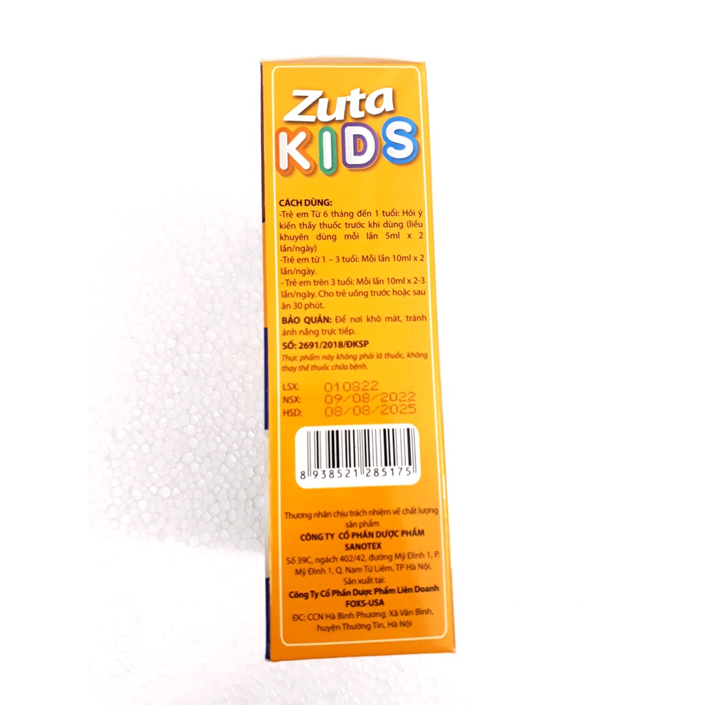 Siro ăn ngon Zuta Kids, hỗ trợ trẻ ăn ngon miệng, giúp phát triển cân nặng và tăng sức đề kháng cho bé