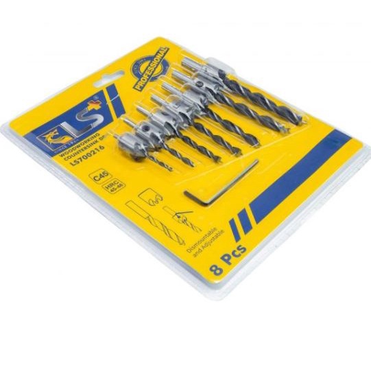 Bộ 7 mũi khoan âm gỗ bắt âm mũi vít đầu đinh 3-10mm LS+