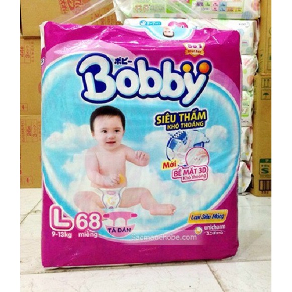 Tã dán Bobby Fresh siêu mỏng L68 TA119