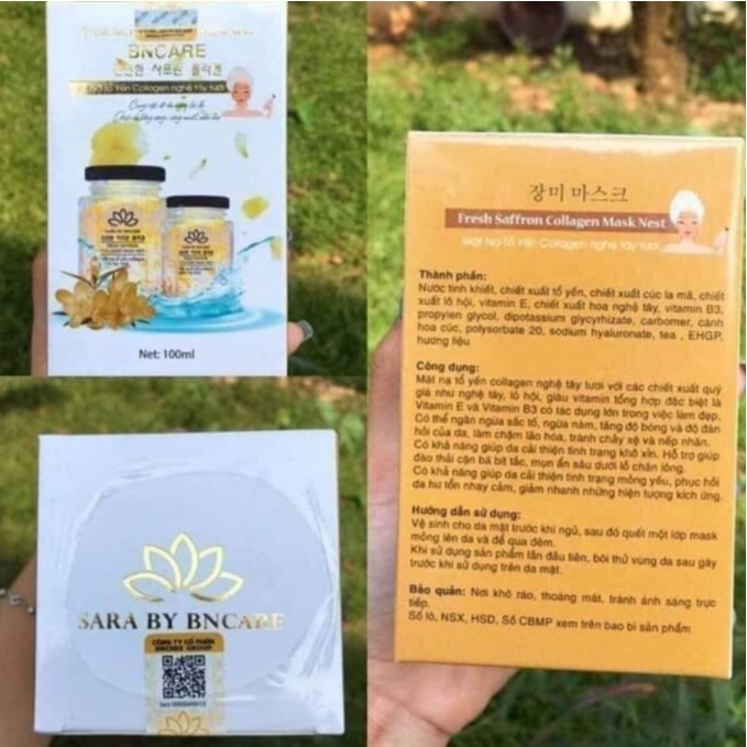 Mặt nạ yến collagen nghệ tây tươi ngừa tăng sắc tố, làm chậm lão hóa