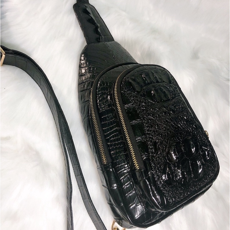 Túi đeo chéo nam, da cá sấu thật, túi VIP