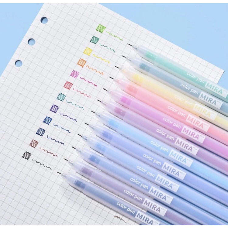 Bút gel Mira màu sắc viết trang trí sổ Bullet Journal