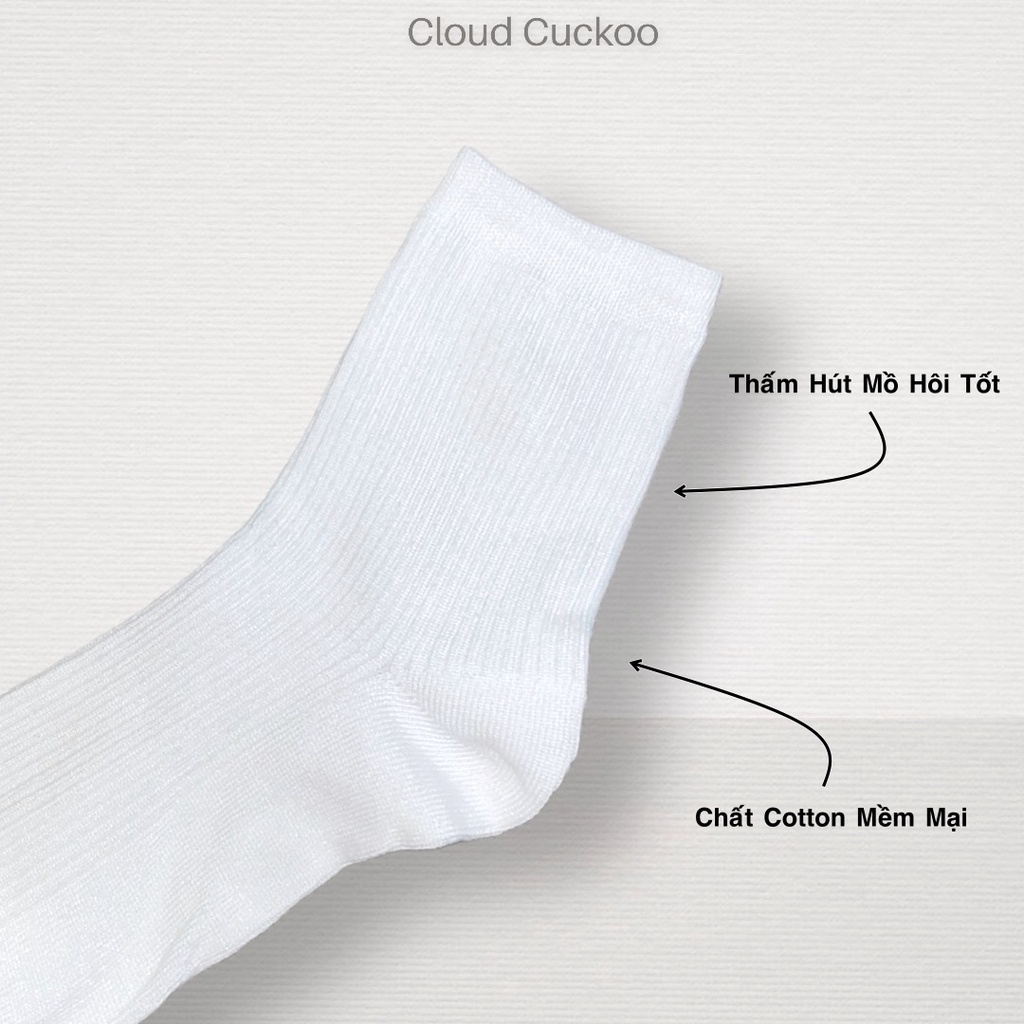 Tất Trơn Basic Cổ Trung Cao Vừa Chất Cotton Mềm Mại Chống Hôi Chân - Mã Số: Tat8001