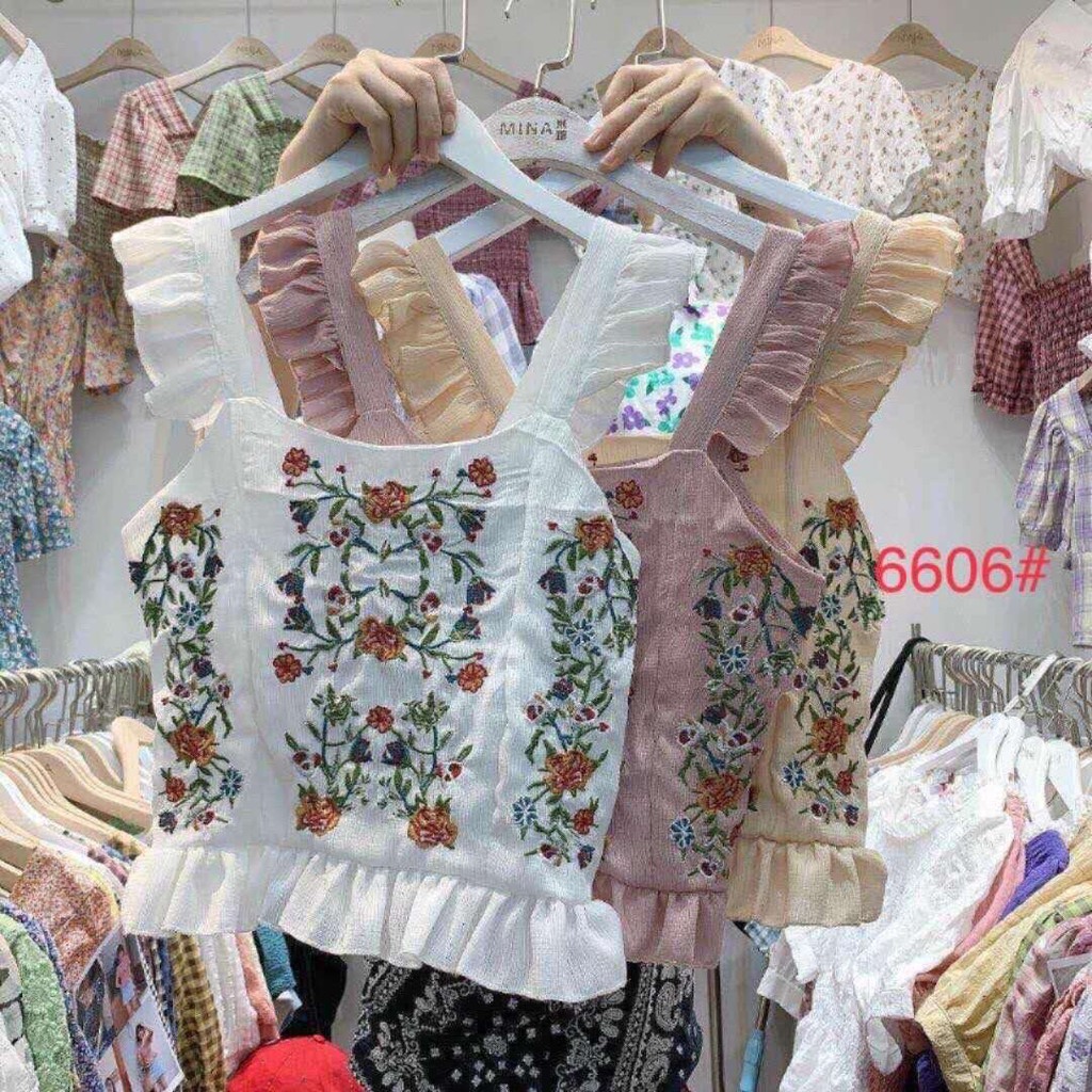 G29. 6606. ÁO THÊU HOA BÈO VAI