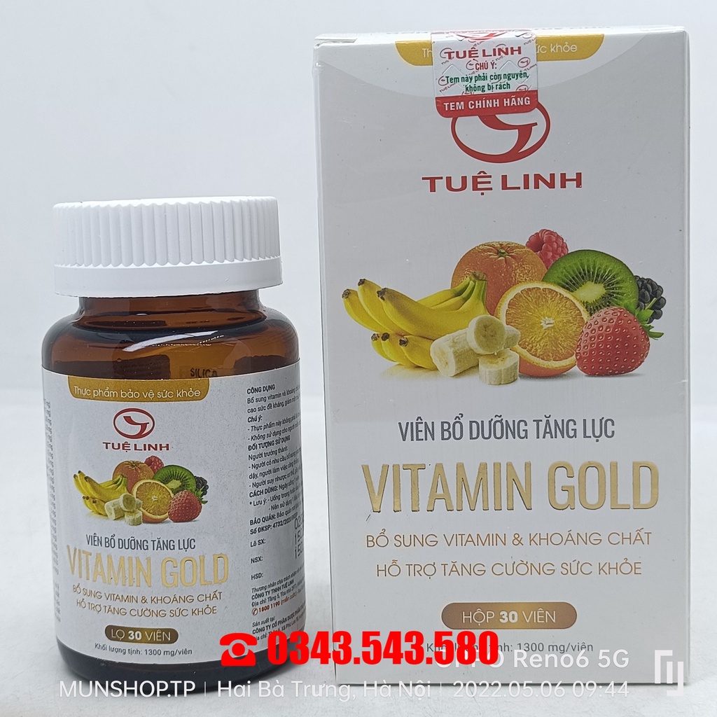 VIÊN BỔ DƯỠNG TĂNG LỰC VITAMIN GOLD - Bổ sung dưỡng chất, tăng cường sức khỏe