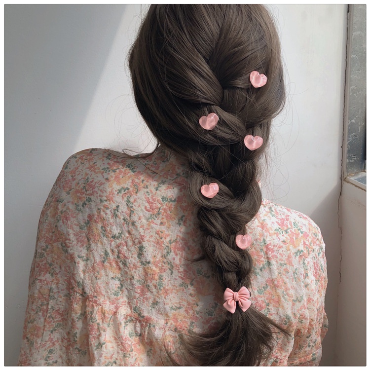 Kẹp tóc màu hồng phong cách thời trang mới cho nữ