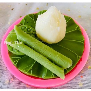 Khuôn silicon lá sen cuốn 8x2cm làm bánh rau câu 4D