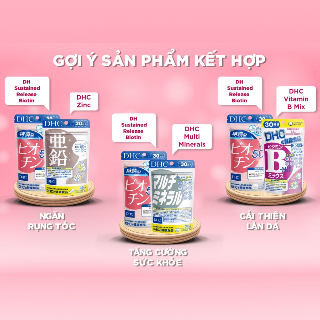 Viên Uống DHC Biotin Ngăn Rụng Tóc Sustained Release Biotin 30 Ngày - Khongcoson