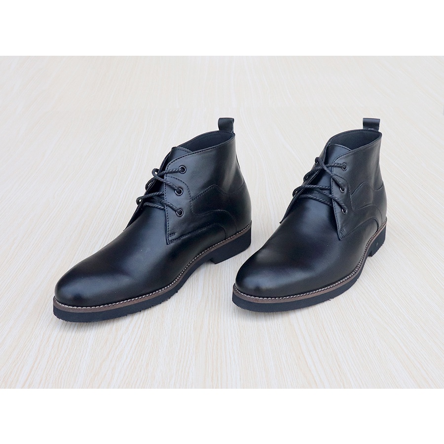GIÀY BOOTS NAM SIÊU NHẸ T&TRA TĂNG CAO 7CM – S1078 ĐEN- DA BÒ THẬT 100% | BigBuy360 - bigbuy360.vn