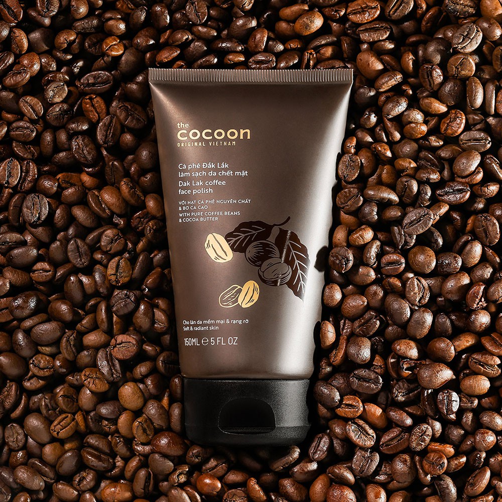 Tẩy Tế Bào Cocoon Dak Lak Coffee Làm Sạch Mềm Mại Da Mặt Với Hạt Cà Phê Và Bơ Ca Cao 150ml