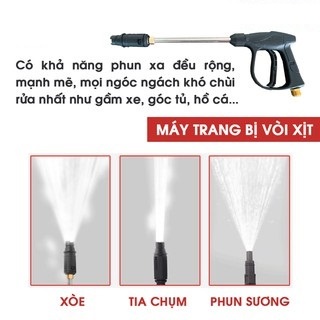 Máy rủa xe gia đình siêu khỏe,máy rửa xe mini chỉnh áp tặng bình bọt, dây dài 15m, nối súng dài