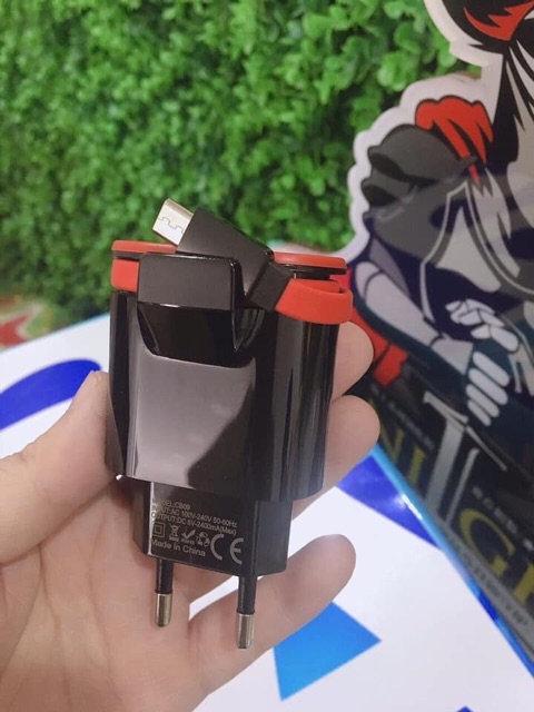 Củ sạc 2 cổng USB TITAN CB09 liền dây micro cho điện thoại iPhone iPad Samsung OPPO Ip 5 6 7 8 x xs max kèm cáp