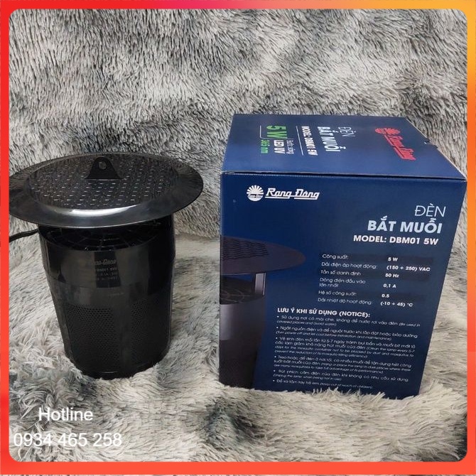Máy Bắt Muỗi Rạng Đông Đèn LED 5w Cao Cấp Chính Hãng Rạng Đông êm ái, an toàn cho trẻ nhỏ DBM01 5W