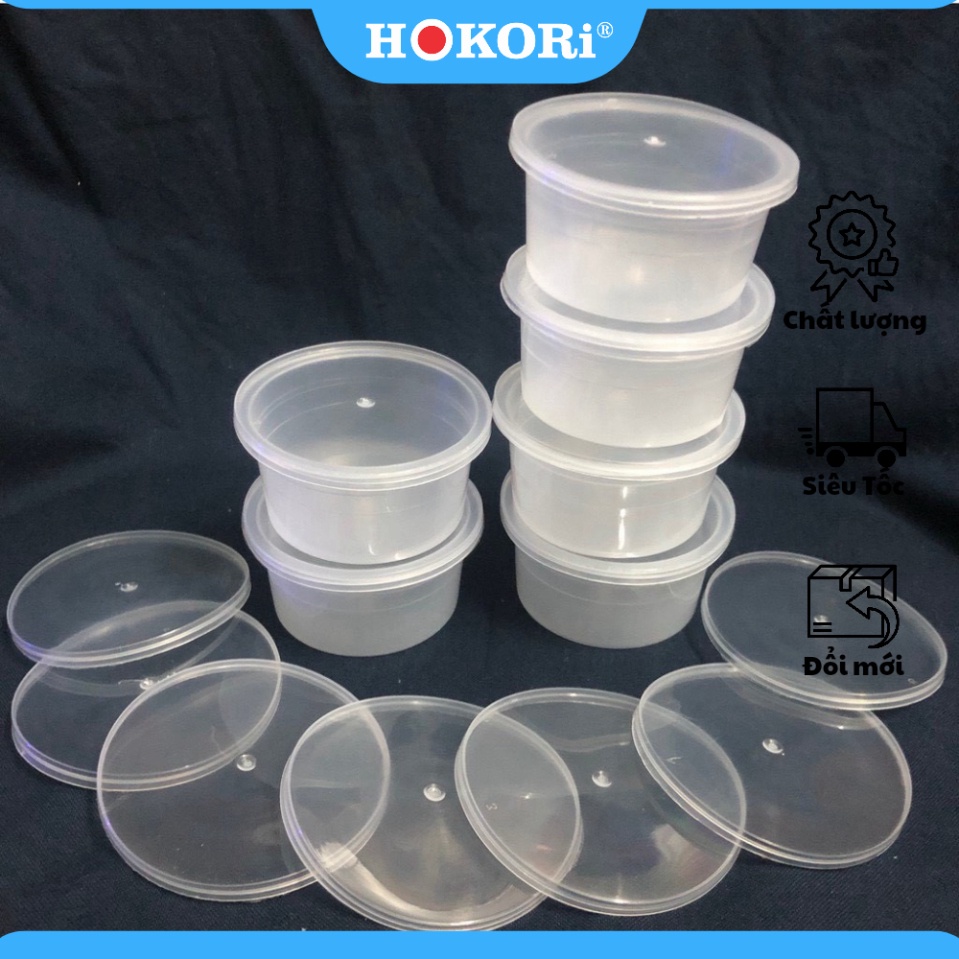 Hũ hộp làm bánh flan - Khuôn bánh flan caramen, hộp chia đồ ăn dặm cho bé nhựa 100% PP KHÔNG MÙI CHỊU NHIỆT - HOKORi