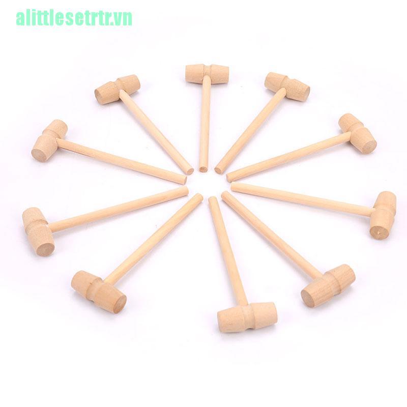 Set 10 búa gỗ đồ chơi mini thay thế dễ thương