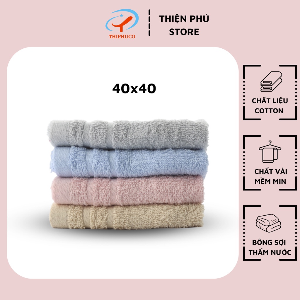 Khăn Tay Cotton Cao Câp Border Sọc Thiện Phú 40*40*55g, Khăn Đa Năng Z724 Bông Sợi Tự Nhiên Thấm Nước Tốt