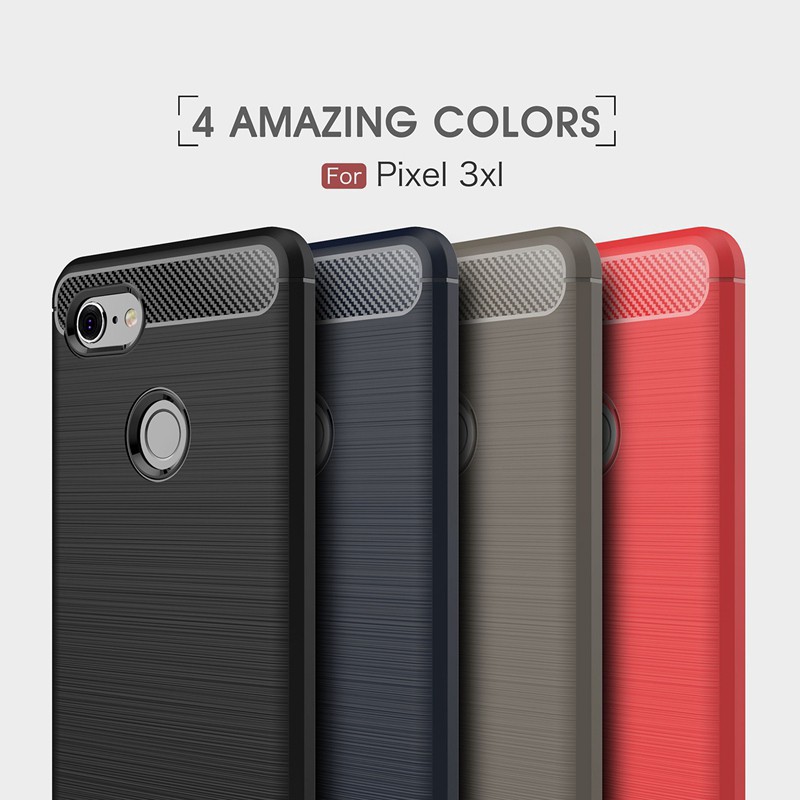 Ốp điện thoại sợi Carbon mềm chống trầy cho Google Pixel 3 XL