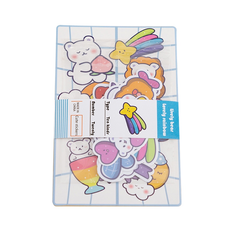 Set 20 sticker/ hình dán dễ thương trang trí sổ, điện thoại phong cách Hàn Quốc