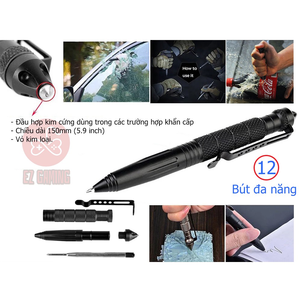 Hộp sinh tồn cao cấp full 12 món chất lượng, thực dụng. vt165a