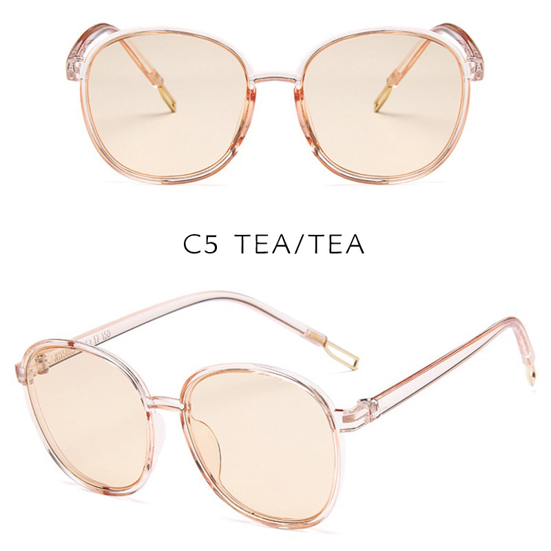 Kính mát tròn màu sắc ngọt ngào thiết kế theo phong cách Hàn Quốc thời trang dành cho nữ